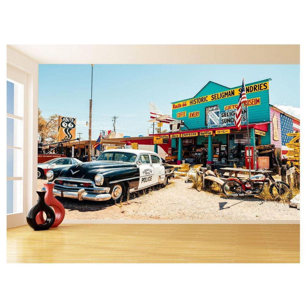 Papel De Parede 3D Cidade Antiga Vintage Retrô 3,5M Cda87