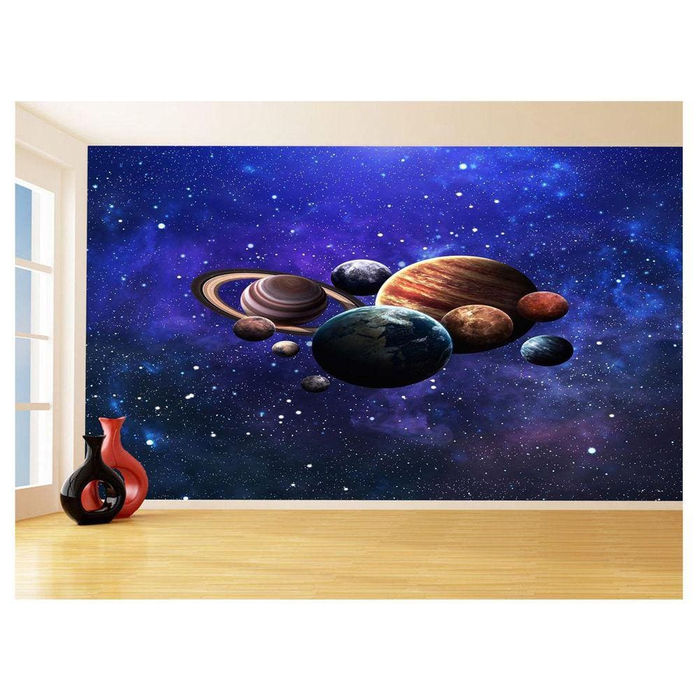 Papel De Parede 3D Espaço Estrelas Planetas 3,5M Nsp175