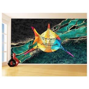Papel De Parede Animais Pop Art Tubarão Cores 3,5M Pxa540