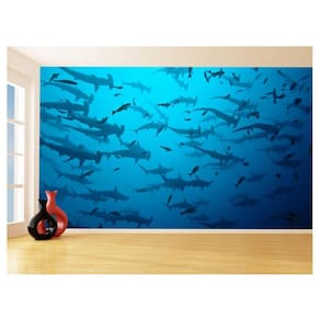 Papel De Parede 3D Animais Tubarão Fundo Mar 3,5M Anm552