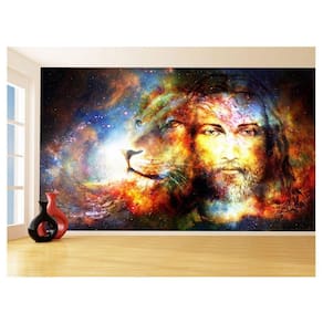 Papel De Parede 3D Religioso Jesus Leão De Judá 3,5M Rl91