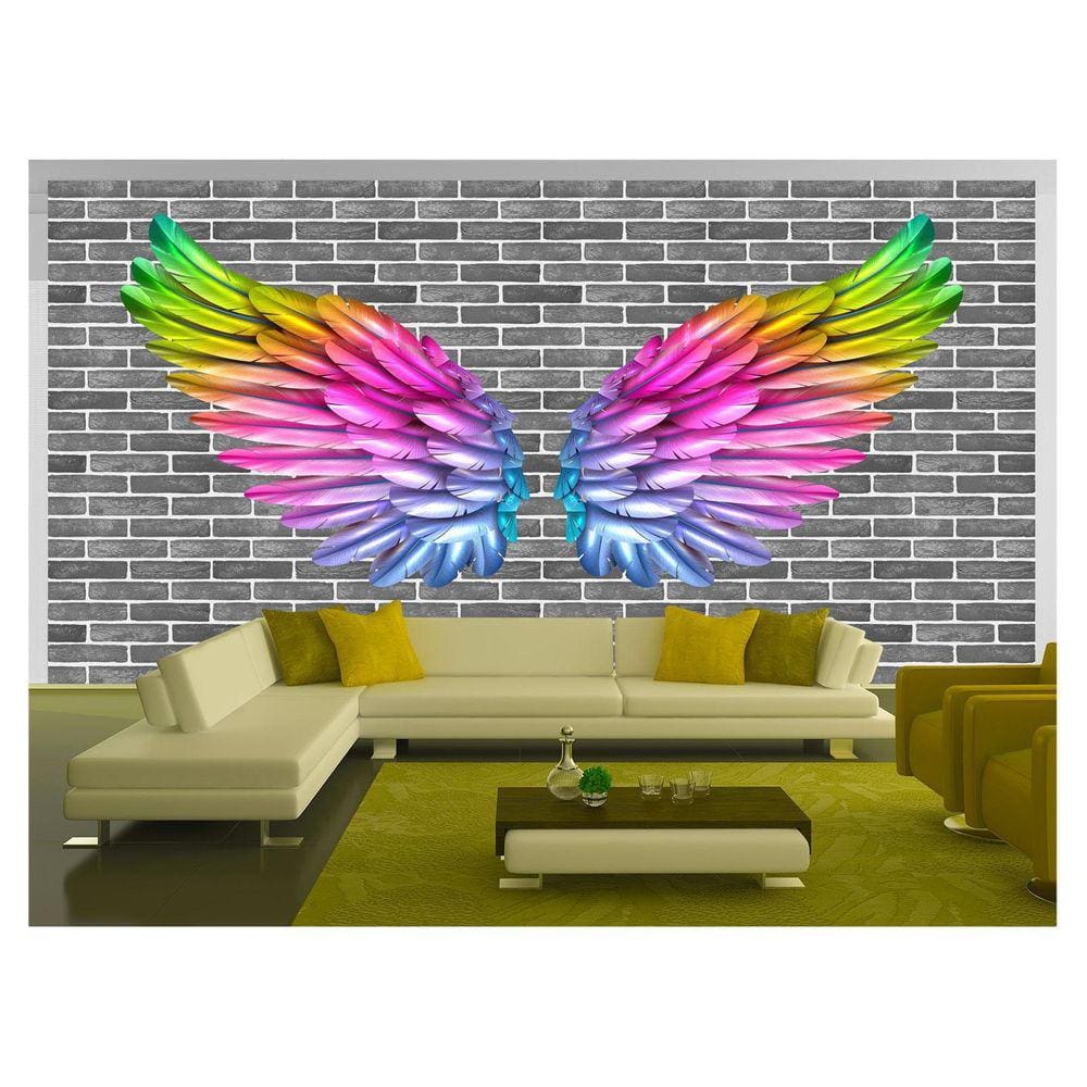 Papel De Parede 3D Arte Asas Selfie Insta Cores 3,5M Tra442