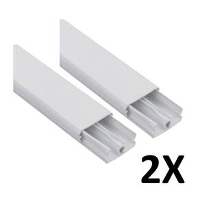 Kit 2 Canaleta 2 Divisórias Cabos Fios Fita Dupla Face 2Mt