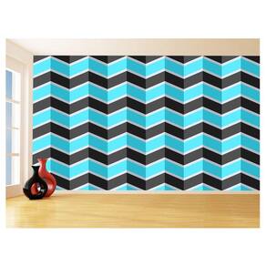 Papel De Parede 3D Sala Chevron Zig Zag Listras 3,5M Zig33