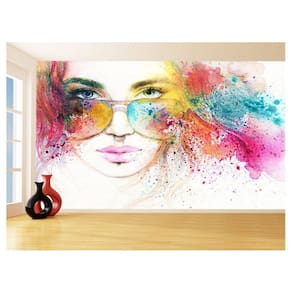 Papel De Parede 3D Salão De Beleza Arte Mulher 3,5M Slb97