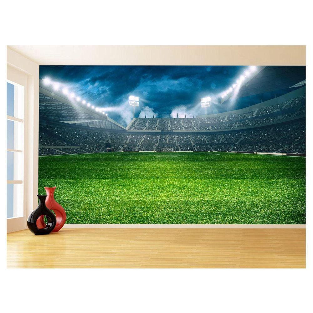 Papel De Parede 3D Esporte Estádio Gramado Campo 3,5M Spt71