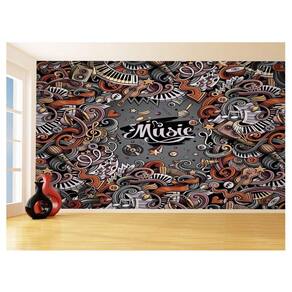 Papel De Parede 3D Musica Music Arte Colorido 3,5M Mus98