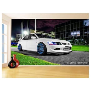 Papel De Parede 3D Carro Mitsubishi Lancer Evo 3,5M Car300