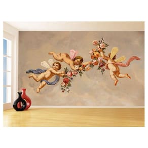 Papel De Parede 3D Religioso Anjos Pintura Arte 3,5M Rl80