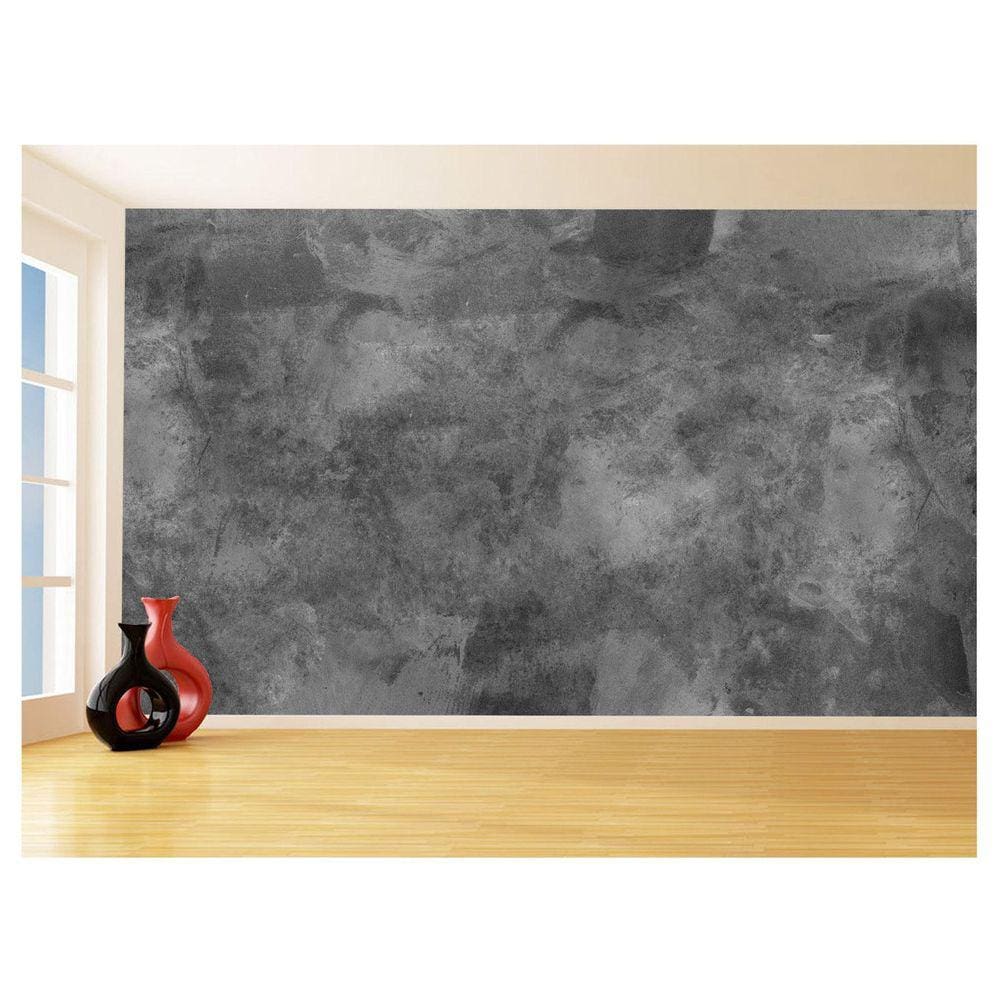 Papel De Parede 3D Concreto Queimado Liso Cinza 3,5M Kkt12