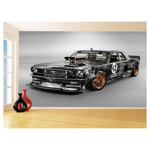 Papel De Parede 3D Carro Antigo Ford Mustang Hot 3,5M Cxr49