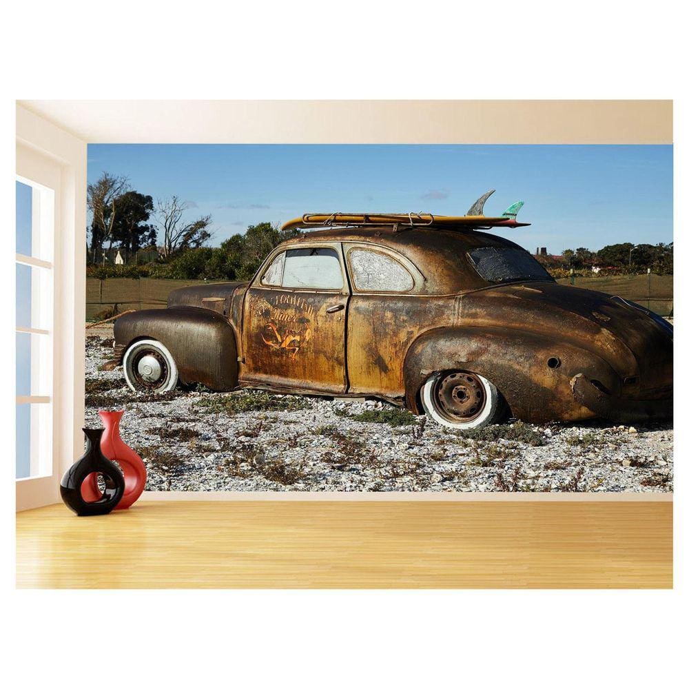 Papel De Parede 3D Carro Antigo Hot Rod Custom 3,5M Cxr119