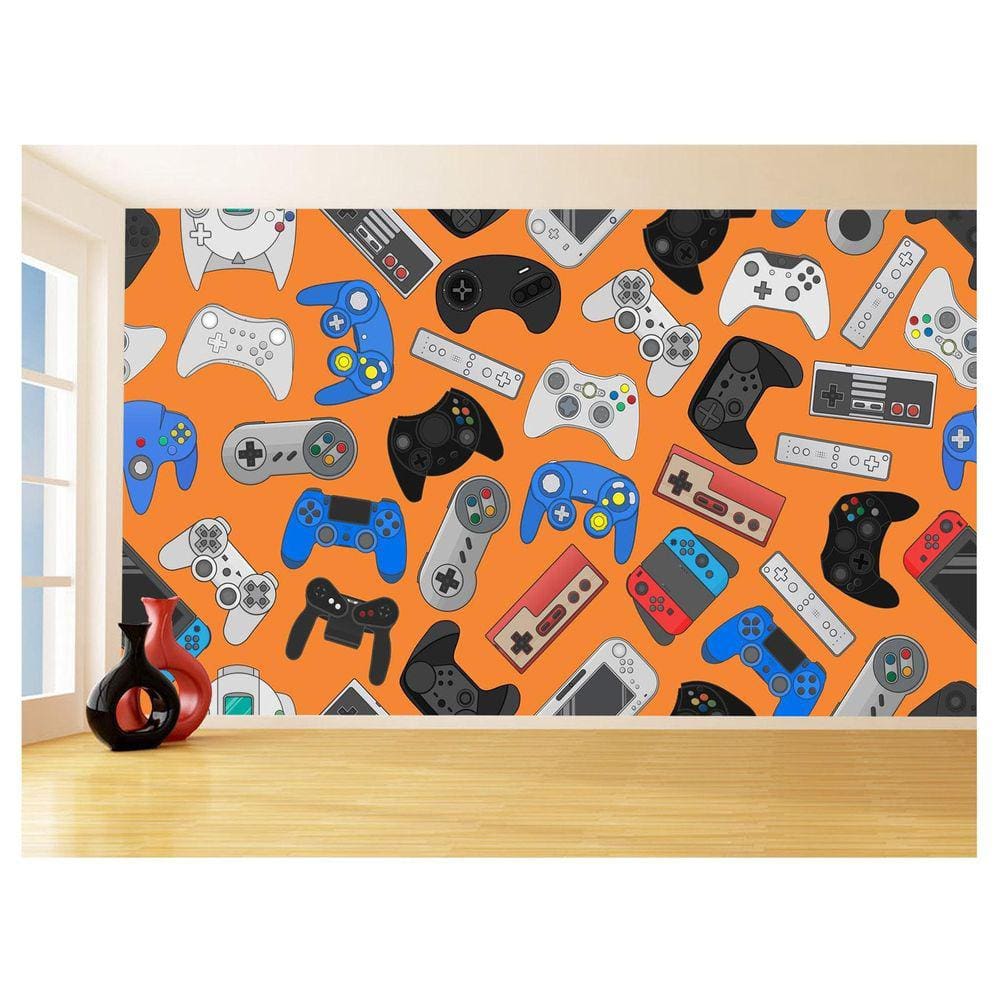 Papel De Parede 3D Infantil Controle Game Jogo 3,5M Azs231