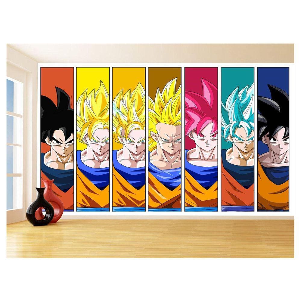Papel De Parede 3D Dragon Ball Goku Vegeta Anime 3,5M Dbz24