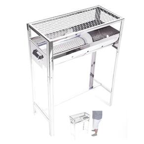 Churrasqueira Inox Gourmet com Grelha - Pé alta - Carvão