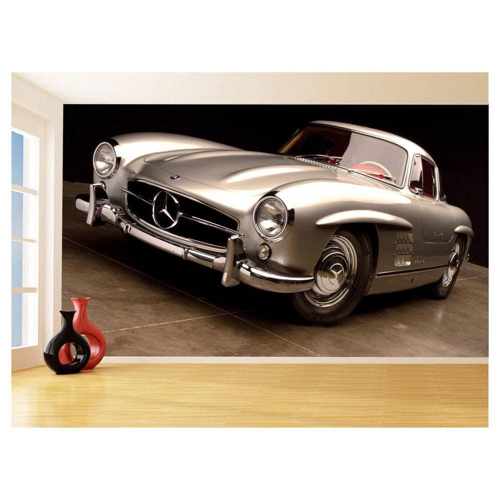 Papel De Parede 3D Carro Antigo Mercedes 300 Sl 3,5M Cxr68
