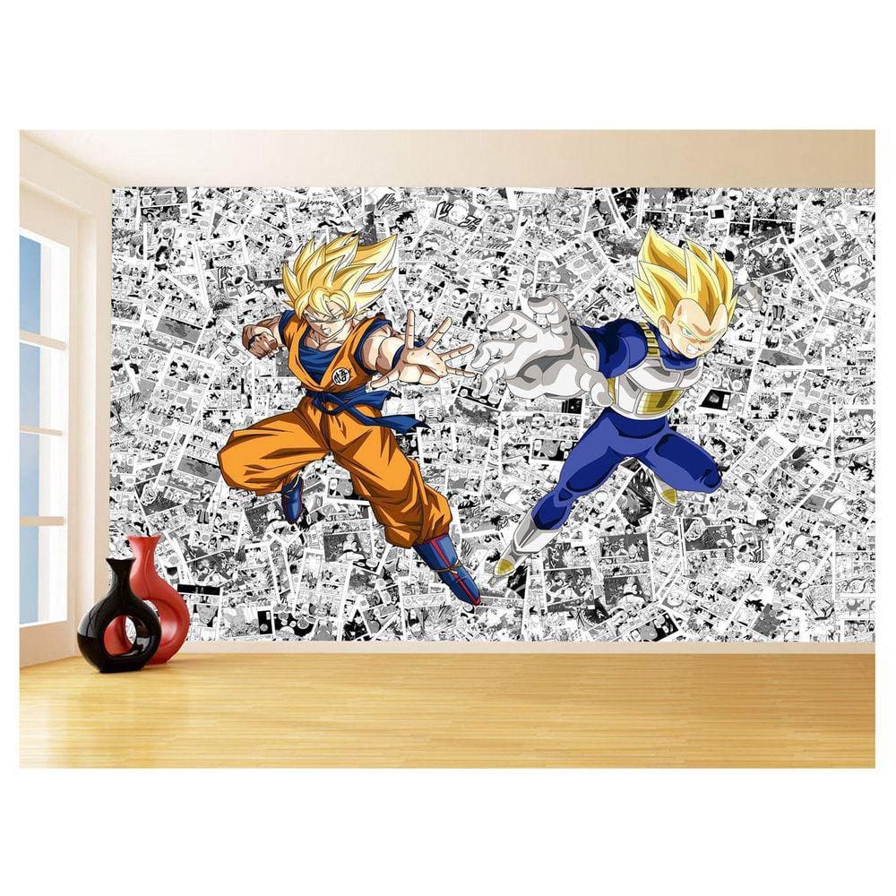 Papel De Parede Dragon Ball Goku Vegeta Anime 3,5M Dbz153
