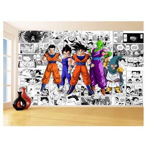 Papel De Parede Dragon Ball Goku Vegeta Anime 3,5M Dbz180