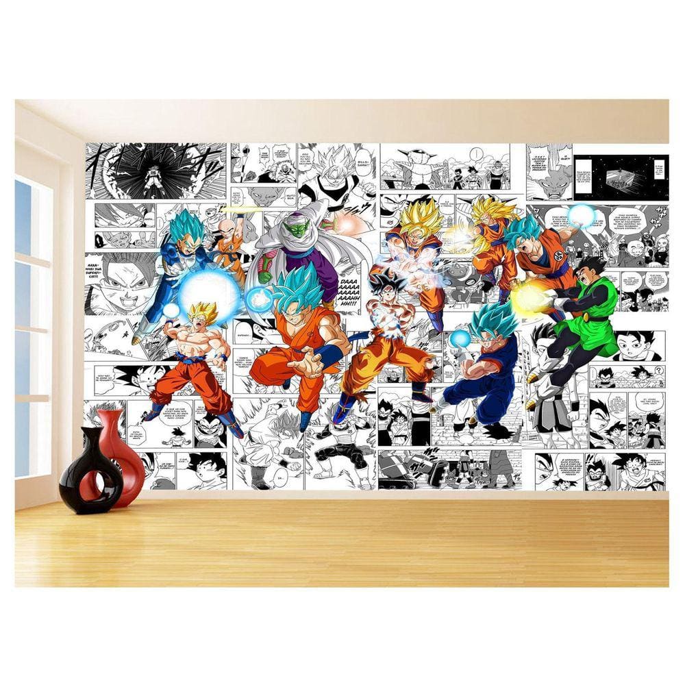 Papel De Parede Dragon Ball Goku Vegeta Anime 3,5M Dbz229