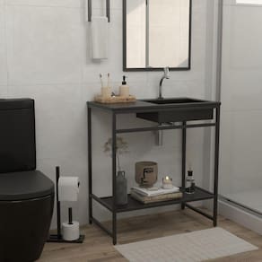 Gabinete para Banheiro Iron Black 80cmx45cm Preto Fosco
