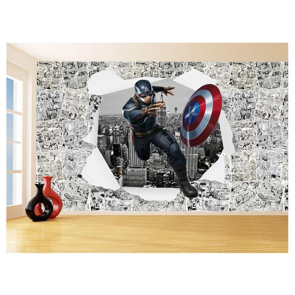 Papel De Parede 3D Heróis Página Quadrinhos Hq 3,5M Nhma242
