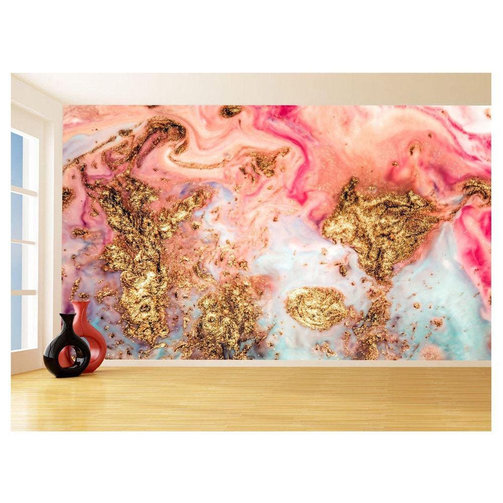 Papel De Parede 3D Estilo Marmore Tintas Cores 3,5M Mbr94