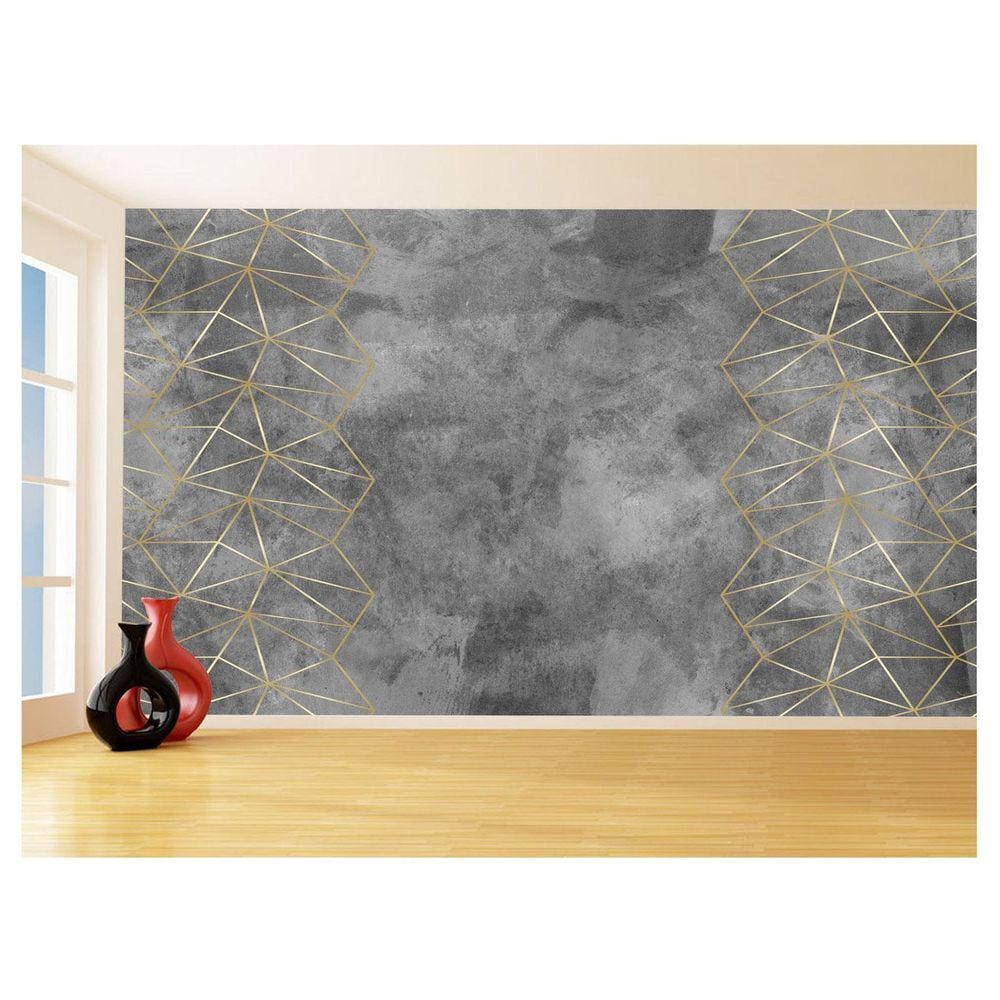 Papel De Parede 3D Concreto Queimado Risco Bege 3,5M Kkt164