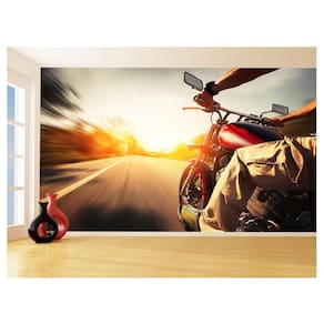 Papel De Parede 3D Moto Esporte Viagem Estrada 3,5M Bkm100