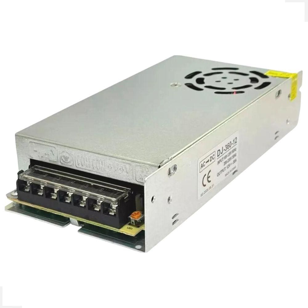 Fonte Chaveada Estabilizadora 12v 30a 360w Bivolt CFTV e LED