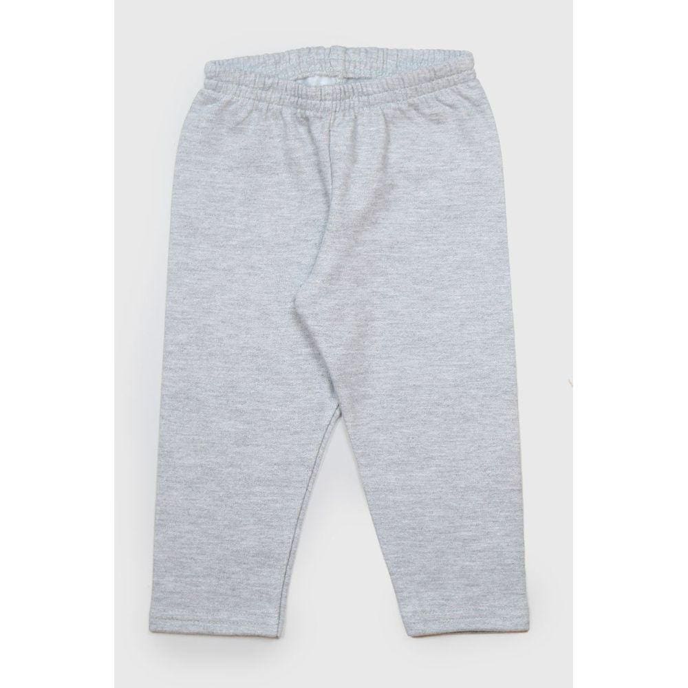 Calça Moletom Flanelado Cinza Infantil Frio Elian Menina