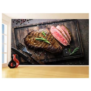 Papel De Parede Alimentos Carne Churrasco Bife 3,5M Al278