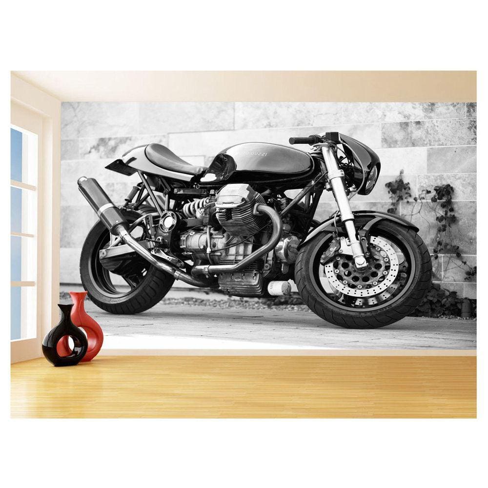 Papel De Parede 3D Moto Sport Bike Cafe Racer 3,5M Bkm46