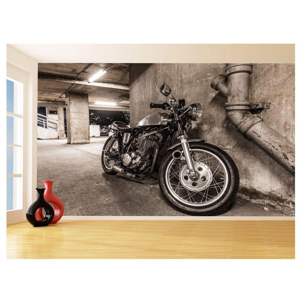 Papel De Parede 3D Moto Custom Chopper Viagem 3,5M Bkm107