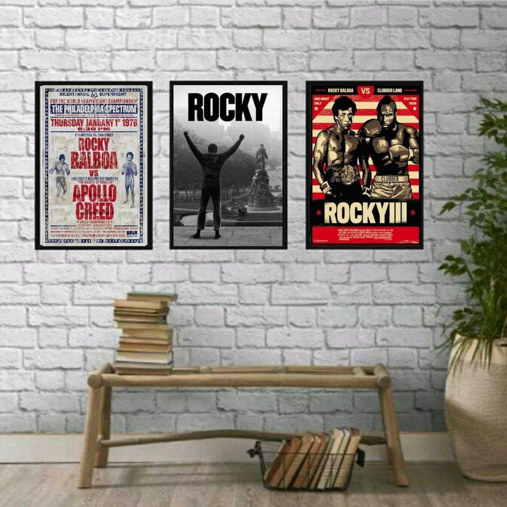 Rocky Balboa 45x34cm - Kit com Vidro e Moldura Branca