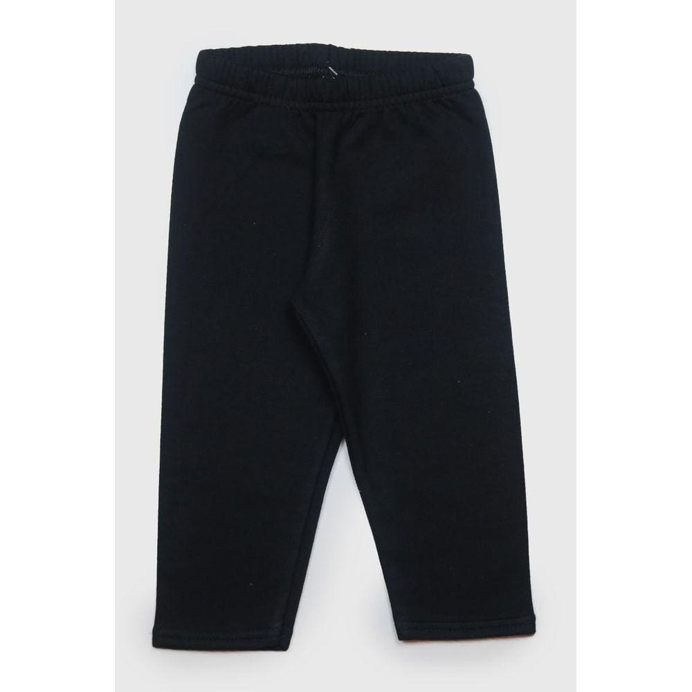 Calça Moletom Flanelado Preto Infantil Frio Elian Menina