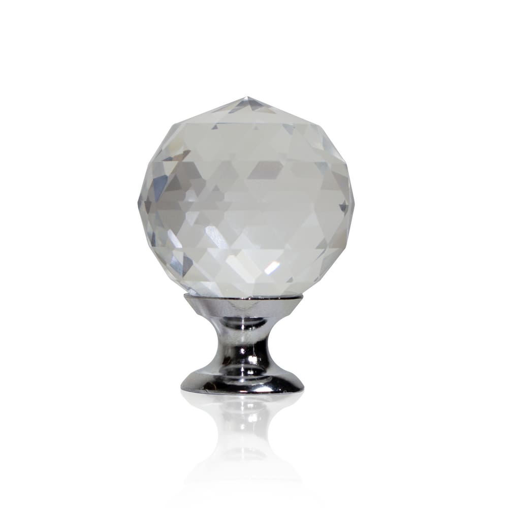 Puxador Bola Cristal 30mm Cromado
