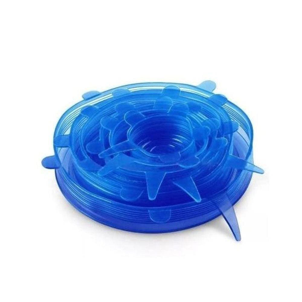Kit Tampas De Silicone Com 6 Azul - Unyhome