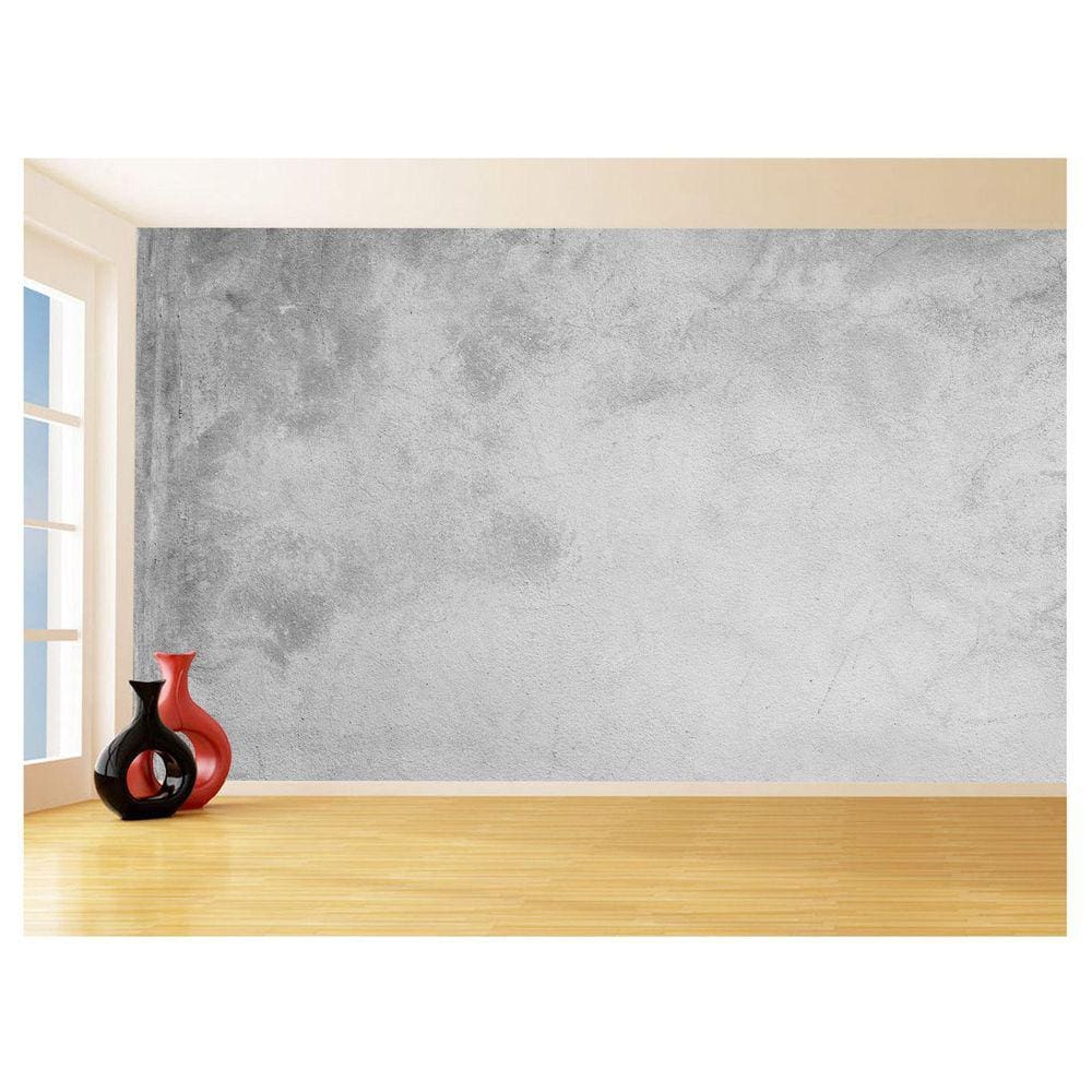 Papel De Parede 3D Concreto Queimado Liso Cinza 3,5M Kkt23