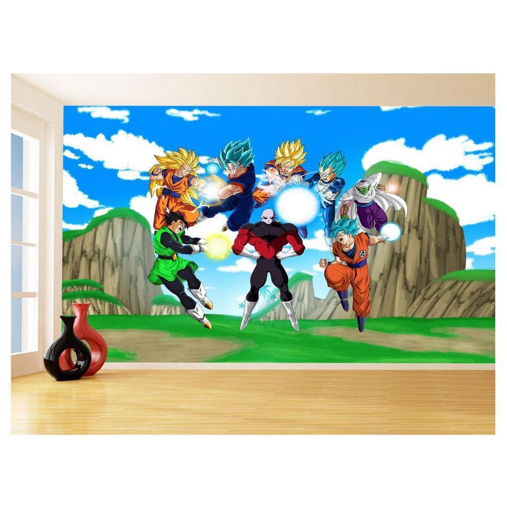 Papel De Parede Dragon Ball Goku Vegeta Anime 3,5M Dbz484