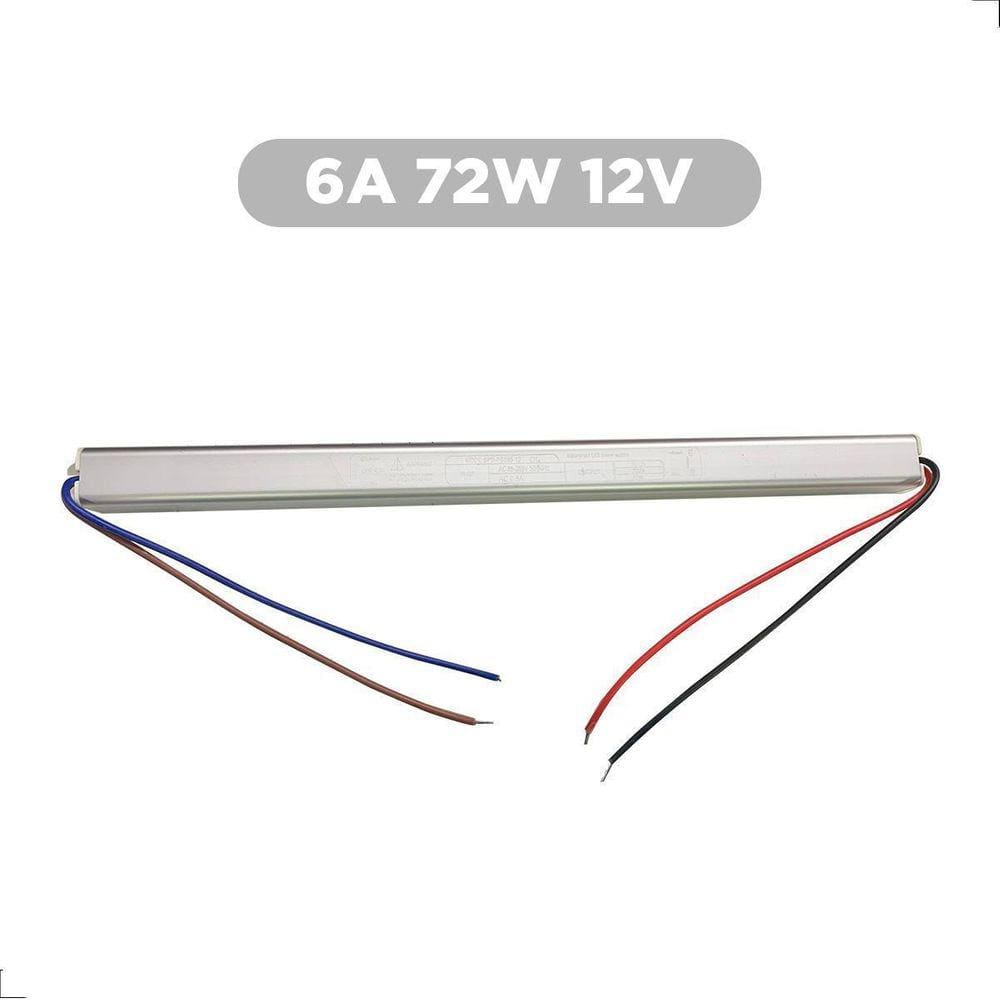 Fonte Slim Bivolt 72W 12V 6A 28x2cm para Fitas LED