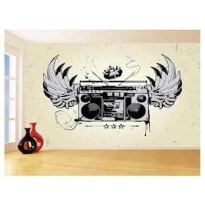 Papel De Parede 3D Musica Toca Fita Retrô Tape 3,5M Mus40