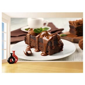Papel De Parede Alimentos Bolo Chocolate Fatia 3,5M Al380