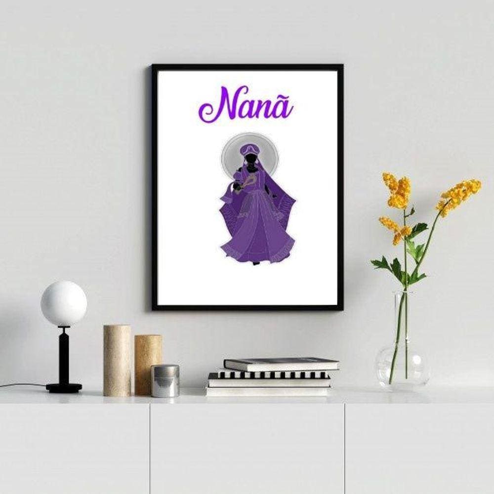 Quadro Orixá Nanã Buruquê 33x24cm - Moldura Preta