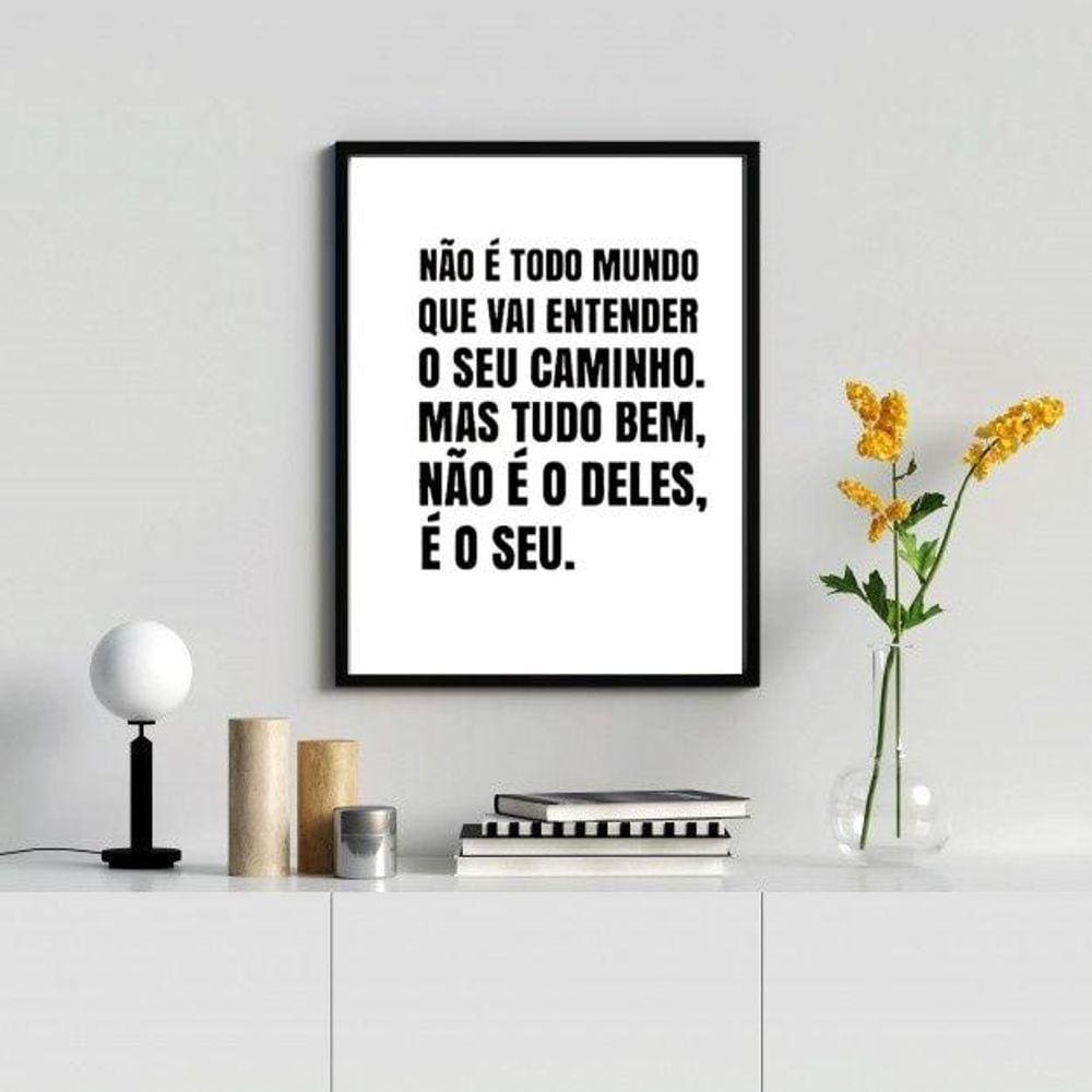 Quadro Decorativo Caminho É Teu 33x24cm - Moldura Preta