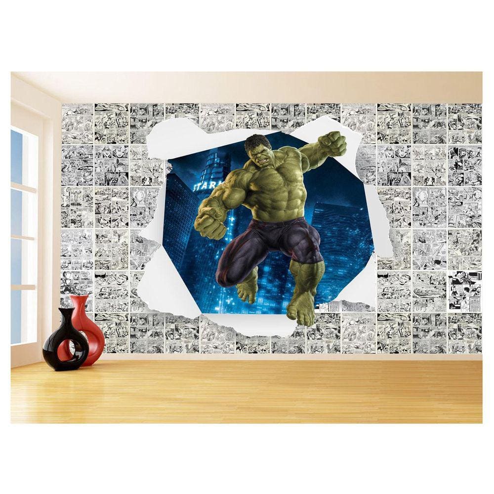 Papel De Parede 3D Heróis Página Quadrinhos Hq 3,5M Nhma180
