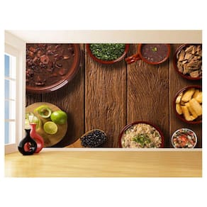 Papel De Parede Alimentos Feijoada Prato Arroz 3,5M Al322