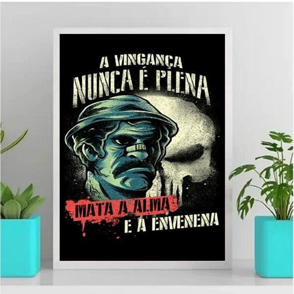 Quadro Decorativo Vingança Nunca é Plena 24x18cm