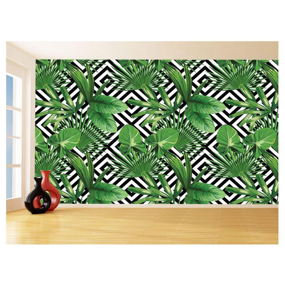Papel De Parede 3D Textura Folhas Tropicais Mata 3,5M Txt59