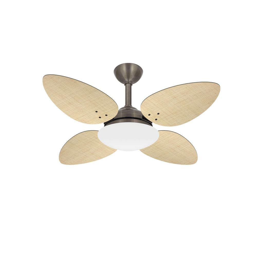 Ventilador Teto Pétalo 4 Pás Palha Natural Turbo Ventax 220V