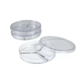 Placa De Petri 90 X 15 Mm - Divisão 3 Partes - 60 Unidades